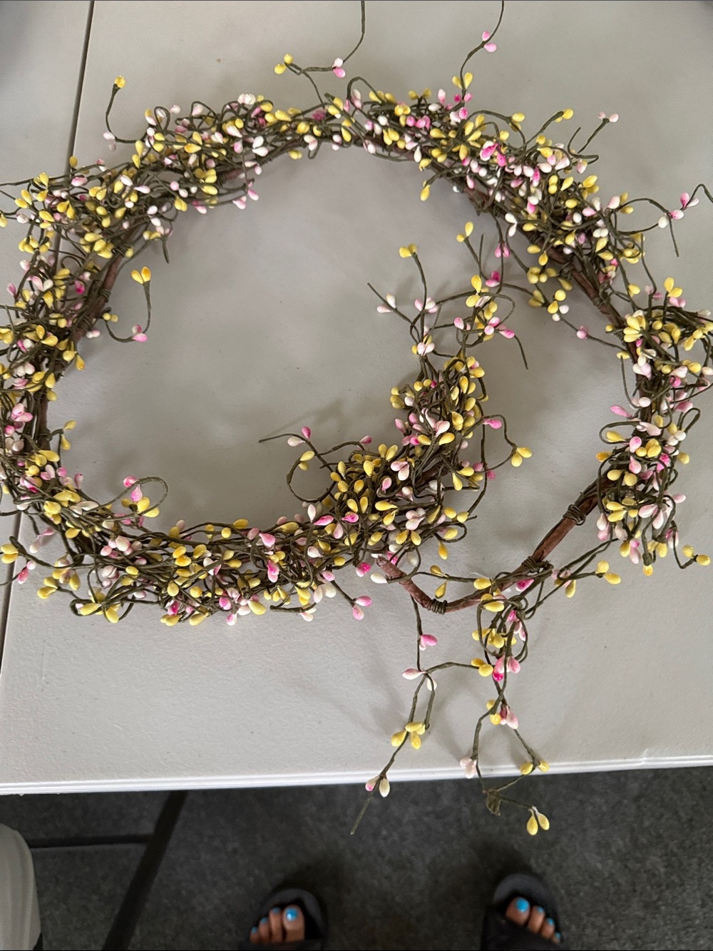 Spring Floral Berry Wreath Headband - Yellow & Pink